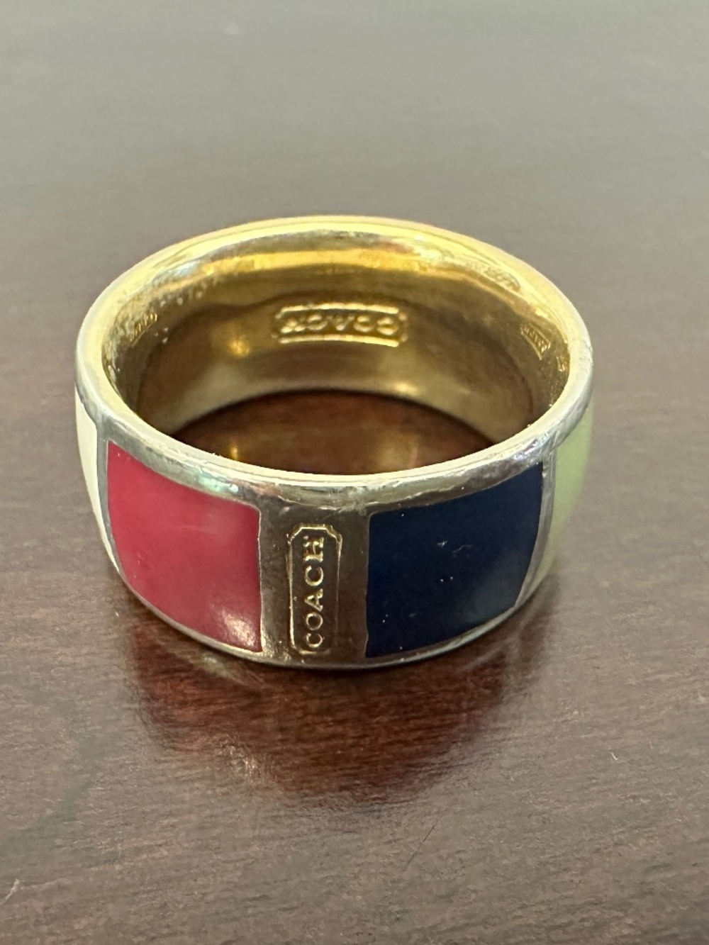 Coach Multicolor Color Block Ring Women's Size 8